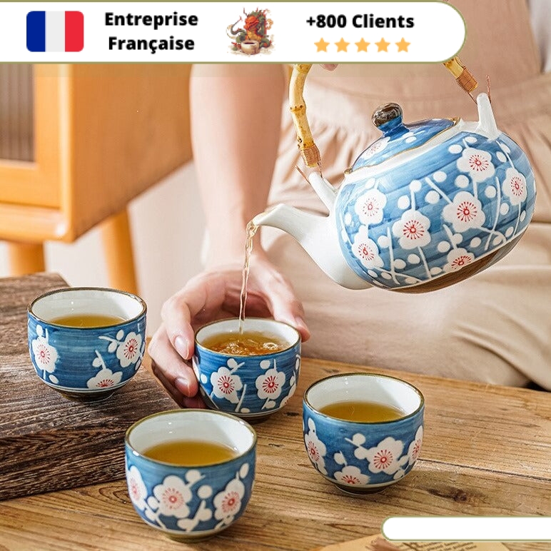 Service à thé en céramique pour mariage chinois, théière en porcelaine  rouge, tasse à thé traditionnelle
