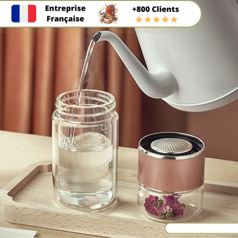 Infuseur thé portable en verre - Gris - POETEA MAISON FRANÇAISE