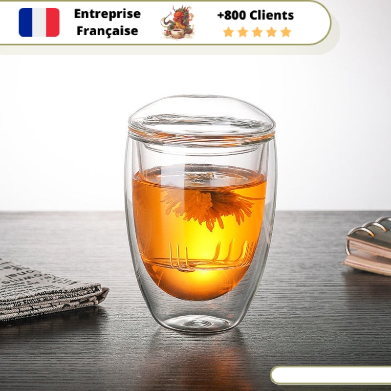 Acheter Mayitr – tasse en verre à café et thé, 150-350ml, Double paroi  isolée, thermique, transparente, pour boisson chaude